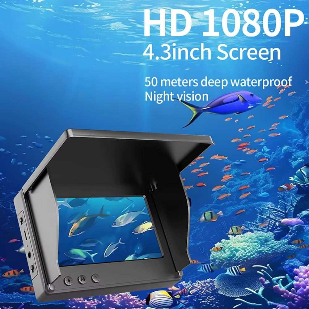 Seastyle Portable Underwater Fishing Camera with 4.3 LCD Monitor Infrared Night Vision Waterproof Fish Finder for All Seasons