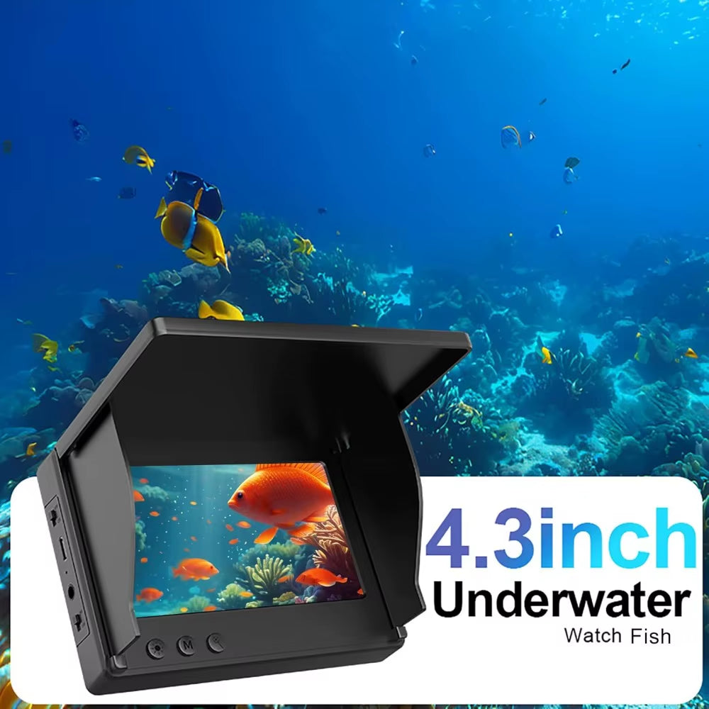 Seastyle Portable Underwater Fishing Camera with 4.3 LCD Monitor Infrared Night Vision Waterproof Fish Finder for All Seasons